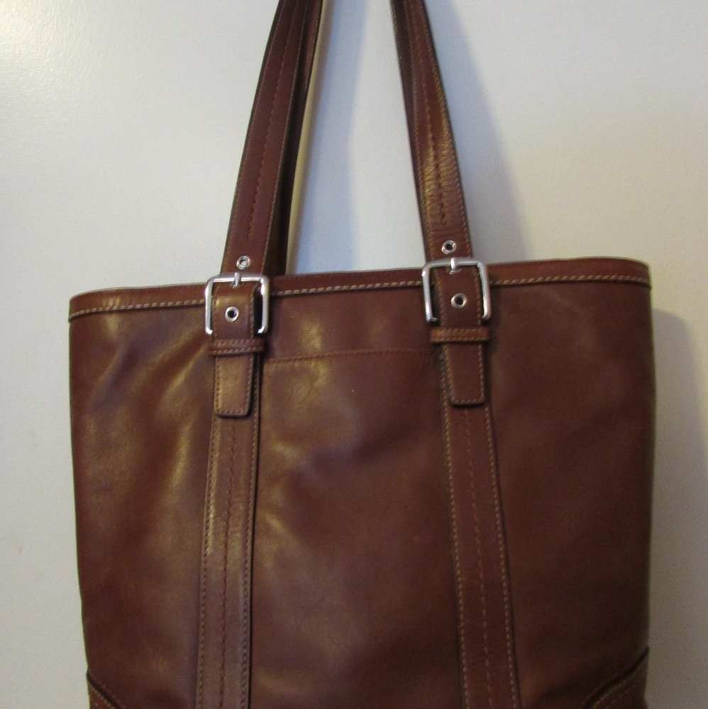 Vintage all leather Coach tote